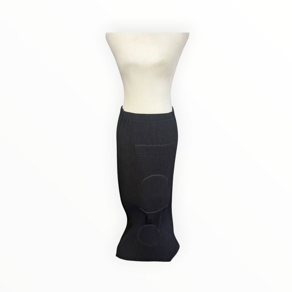 Issey Miyake Black Pleated Sculptural Mermaid Maxi Skirt L Japan